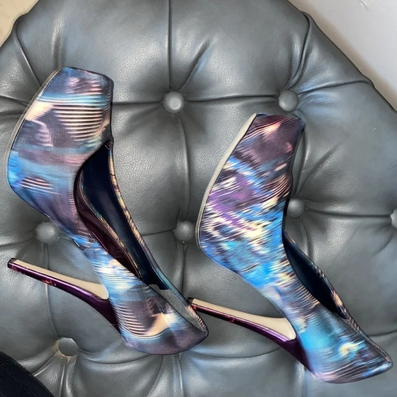 Aldo Satin patterned heels pumps  Sz 39 - Picture 10 of 15